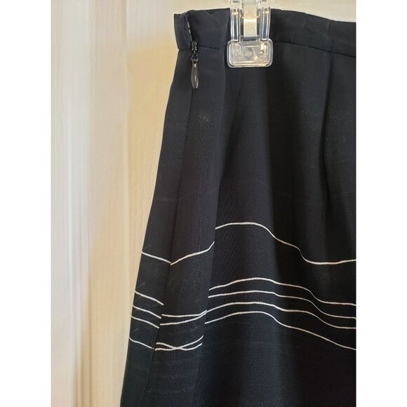 Josephine Chaus black, white striped, maxi, side split skirt, size 14 - Picture 5 of 6